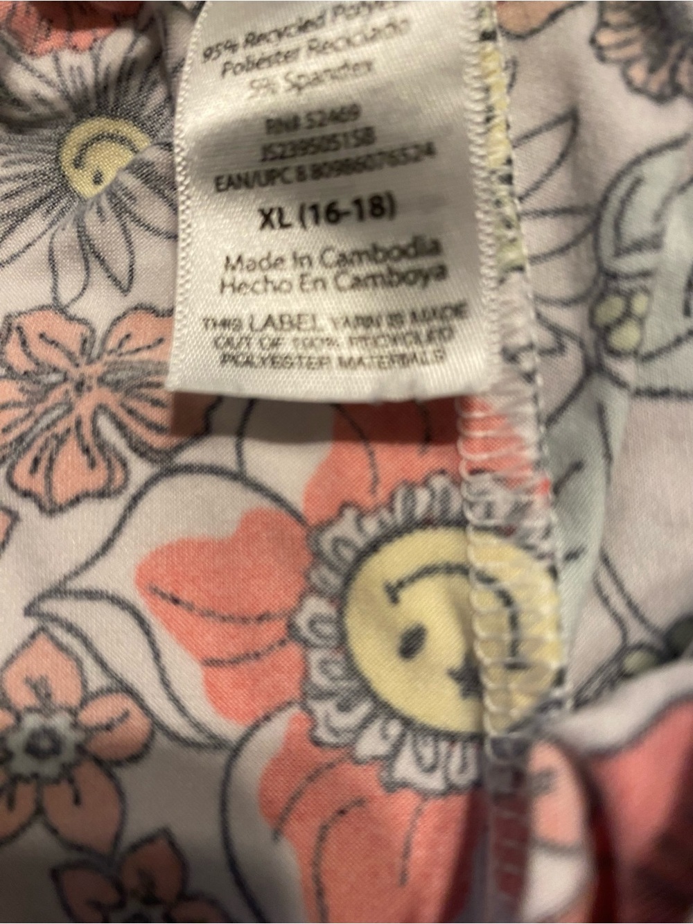 Floral Smile Wide-Leg Pajama Pants - White with Red & Yellow Floral Print - Picture 3 of 4